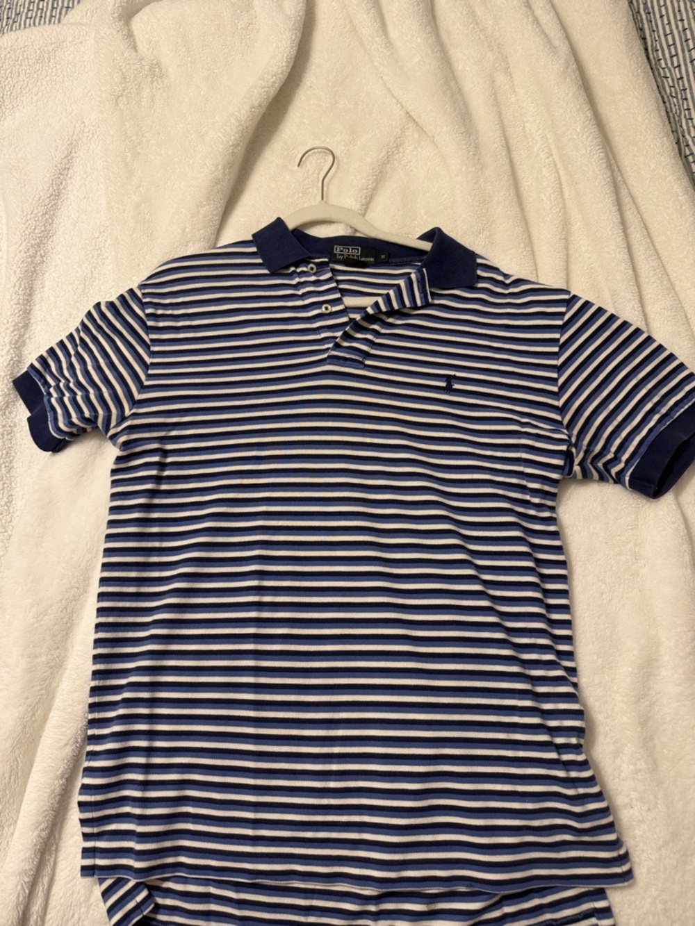 Polo by Ralph Lauren Blue & White Striped Short-Sleeve Polo